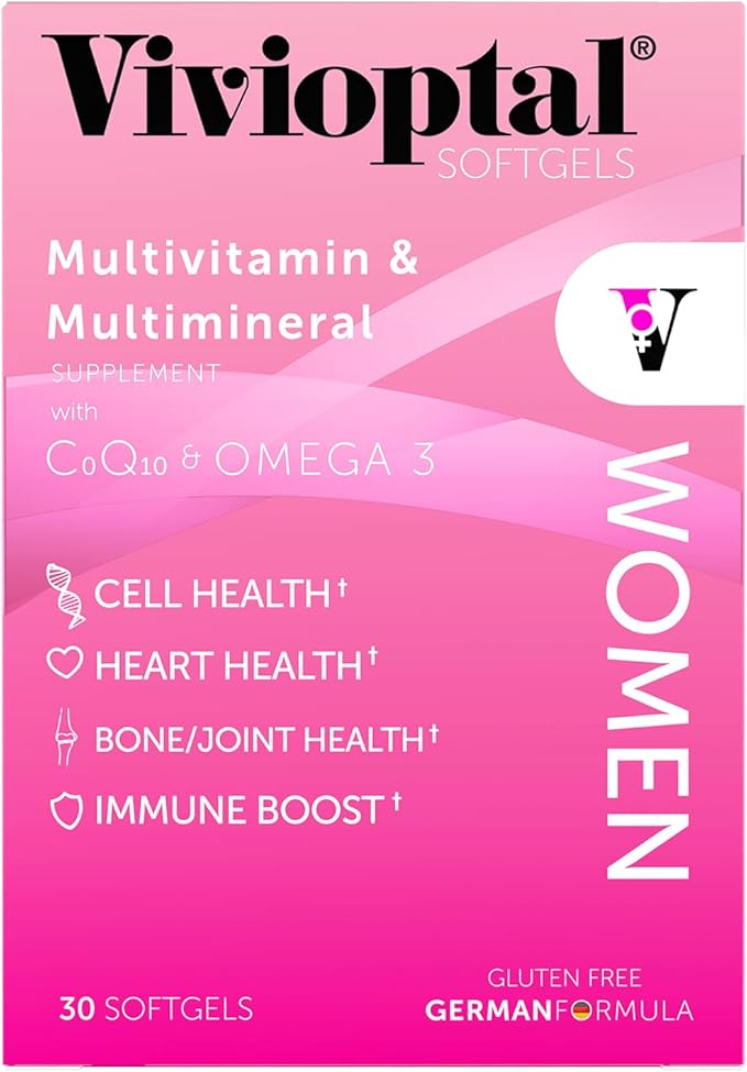 Vivioptal Women, 30 Capsules, CoQ10 & Omega-3, Multivitamin & Multimineral, Gluten Free, German Formula