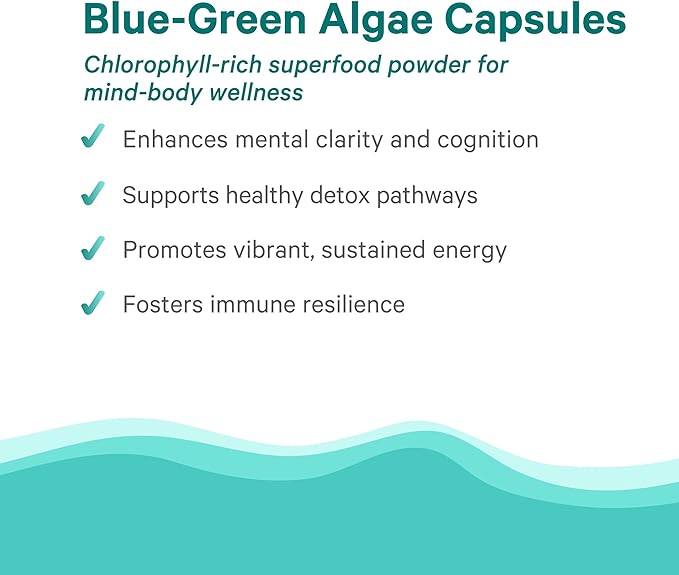 PURE SYNERGY Blue-Green Algae Capsules | Superfood with Chlorophyll | Organic Superfood Supplement from AFA Blue Green Algae | Supports Energy, Mental Clarity, and Detoxification (90 Capsules)