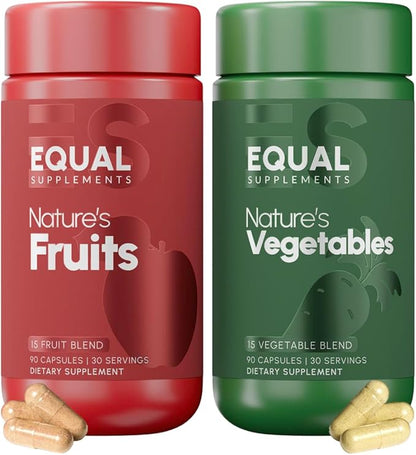 Fruits and Vegetables Supplements | Fruit and Veggies Supplement to Find Balance | of Nature, Fruit and Vegetable Capsules for Adults, Simply Natures Superfood | 90 Count, 1 Mo Set