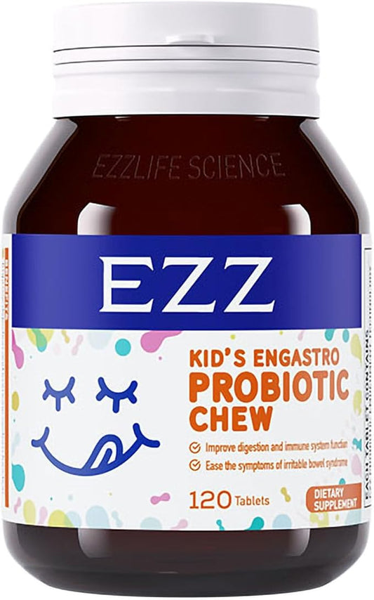 Kid's Engastro Probiotic Chew, Promotes Digestion and Absorption, Protecting The Intestinal Tract, Daily Children's Gut Health, and Immune Support Supplement 120 Tablet