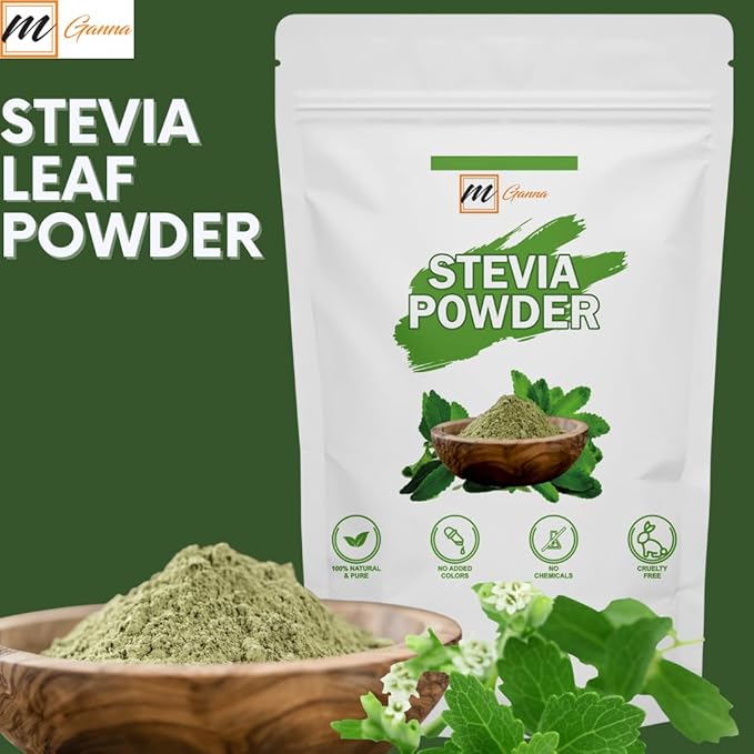 mGanna 100% Natural Stevia Leaf Powder - Natural Sweetener 227 gms / 0.5 lbs