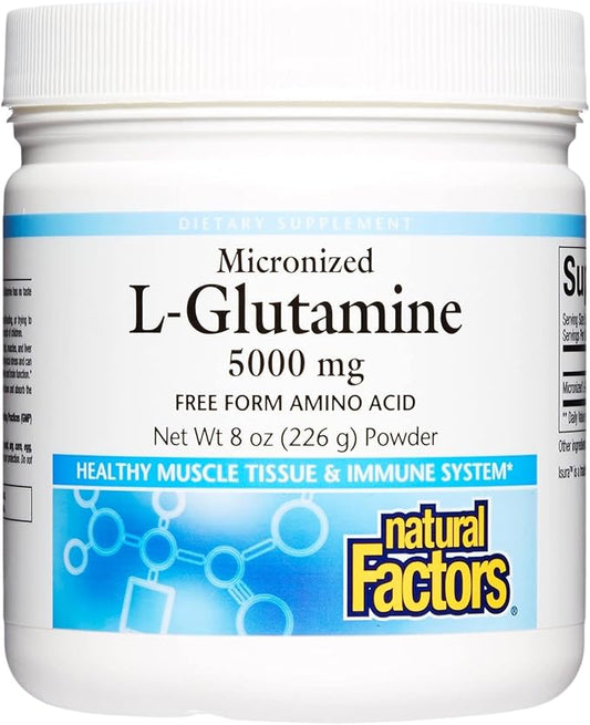 Natural Factors, Micronized L-Glutamine Drink Mix 5000 mg, Supports Muscles and Immune Function, 8 Oz