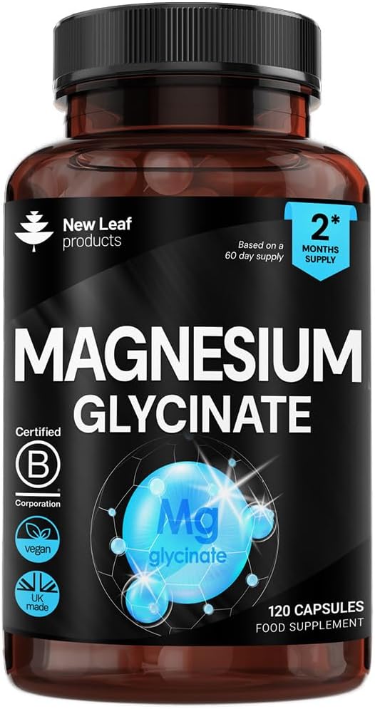 Magnesium Glycinate Supplements - 180 High Strength Capsules - 1040mg of Magnesium Providing 208mg Elemental Magnesium Per Serving - Pure Active Ingredient - UK Manufactured