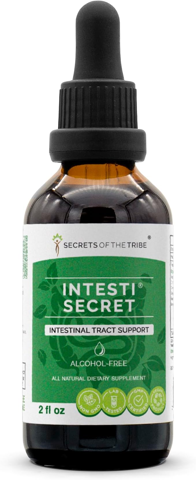 Intesti Secret Alcohol-Free Extract, Peppermint, Dandelion, Cloves, Ginger, Fennel Seed, Lavender. Glycerite Tincture Intestinal Tract Support (2 fl oz)