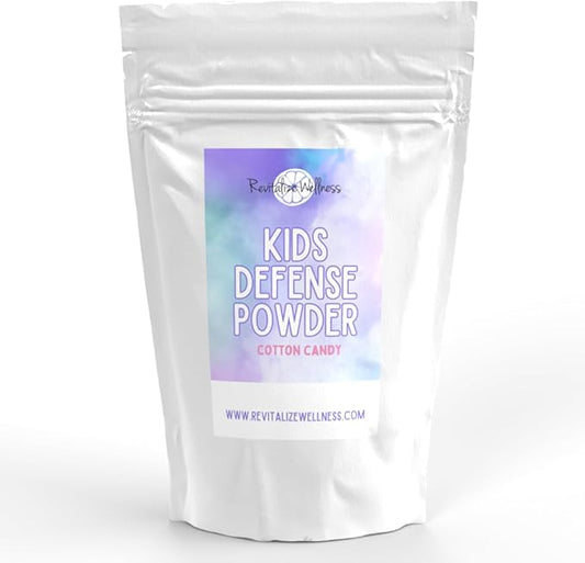Kids Defense Powder | Orthomolecular Dose of 1000 mg Vitamin C and 250 mg B3 | Pure, Corn Free, & GMO-Free | Cotton Candy Flavor | 60 Servings