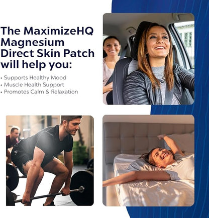 MAXIMIZE HQ Magnesium Patches - 8 Hour Time-Release - Gluten Free