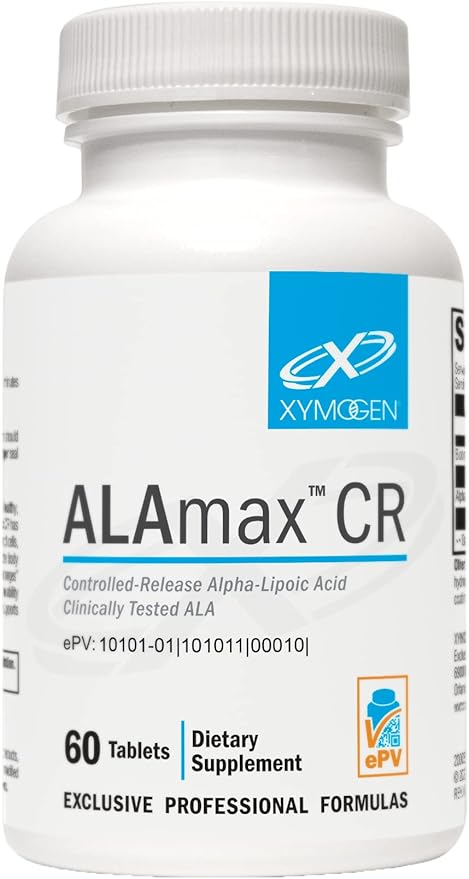 XYMOGEN ALAmax CR - Alpha Lipoic Acid 600mg Tablets - ALA Supplement with Biotin - Support Healthy Antioxidant Activity & Glutathione Levels for Natural Detox (60 Tablets)