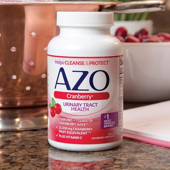 AZO Cranberry Urinary Tract Health Supplement, 1 Serving : 1 Glass of Cranberry Juice, Sugar Free Cranberry Pills, Non-GMO, 3 Month Supply, 100 Softgels (Pack of 2)