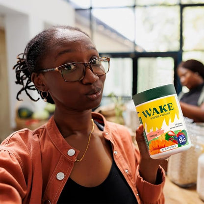 Wake Antioxidant Super Greens, Best Natural Powder Superfood, Spirulina & Chlorella, Vitamin B12, Non-GMO Vegan Drink, Juice & Smoothie Blend, Enzymes, Probiotics, Acai Berry & Camu Camu