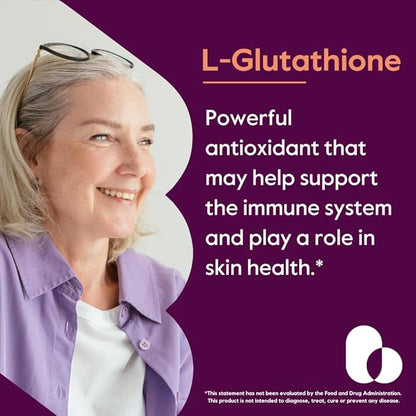 BESTVITE L-Glutathione 250mg (60 Vegetarian Capsules) - No Stearates - Vegan - Non GMO - Gluten Free