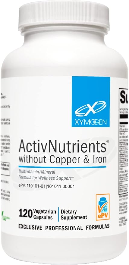 Xymogen ActivNutrients® Without Copper & Iron 120 Capsules Multivitamin/Mineral Formula for Wellness Support*