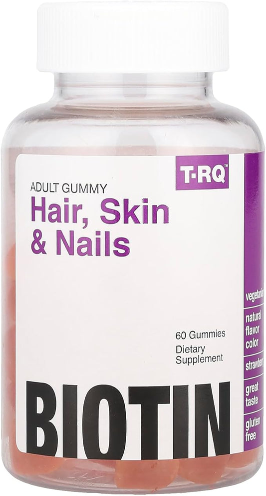 Hair, Skin & Nails Gummy Dietary Supplement, Natural Strawberry, 60 Count