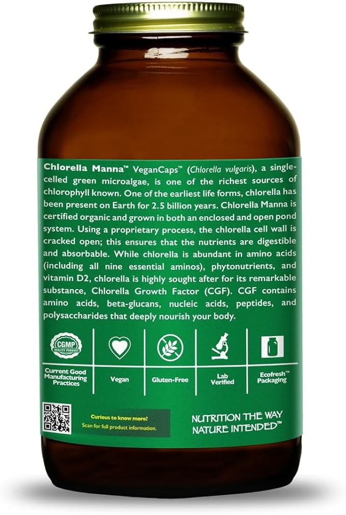 HealthForce SuperFoods Chlorella Manna - Capsule - 450 Vegan Capsules