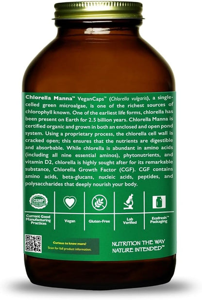HealthForce SuperFoods Chlorella Manna - Capsule - 450 Vegan Capsules