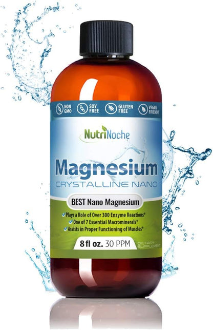 NutriNoche Liquid Magnesium Supplement - 30 PPM of Nano Sized Magnesium Particles Absorbed at a Cellular Level - Colloidal Minerals