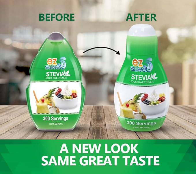 EZ-Sweetz (3-Pack 1.36oz - Liquid De-Bittered Stevia Sweetener 300 Servings/Bottle