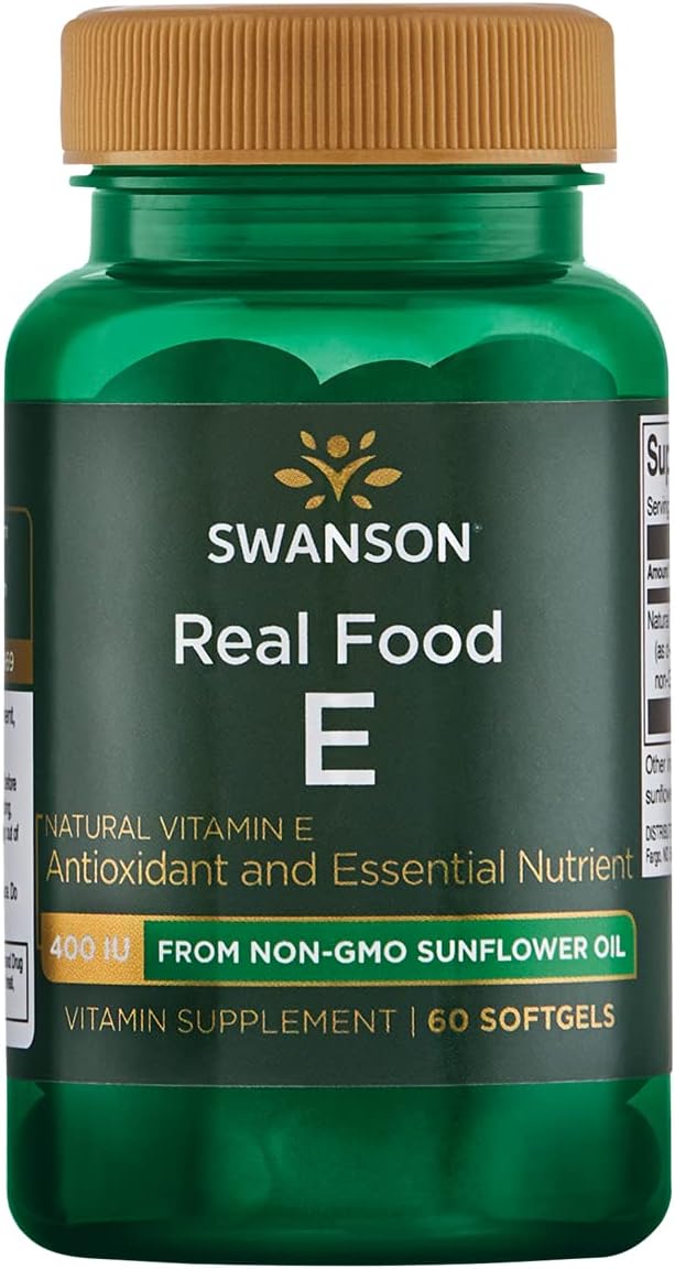 Swanson Natural Vitamin E from Non-GMO Sunflower Oil 400 Iu (268 Milligrams) 60 Sgels