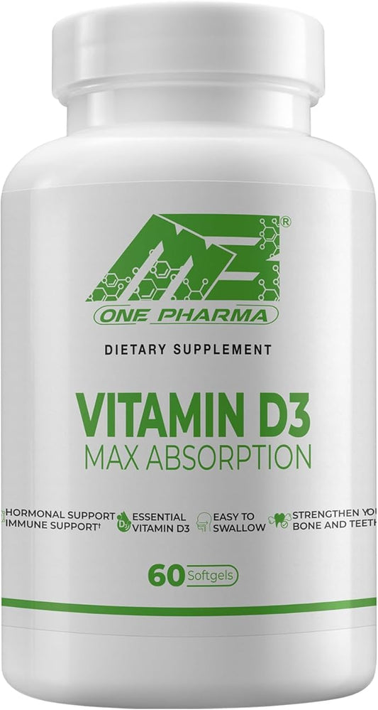 Strength Vitamin D3 10000 IU (250 mcg), Dietary Supplement for Bone, Teeth, Muscle and Immune Health Support, 60 Softgels, 60 Day Supply