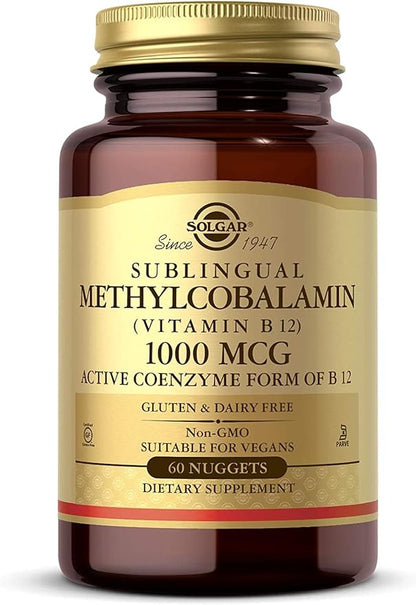Solgar Methylcobalamin (Vitamin B12) 5000 mcg - Supports Energy Metabolism - Body-Ready, Active Form of B12 - Vitamin B - Non GMO, Vegan, Gluten, Dairy Free, Kosher - Cherry, 60 Count