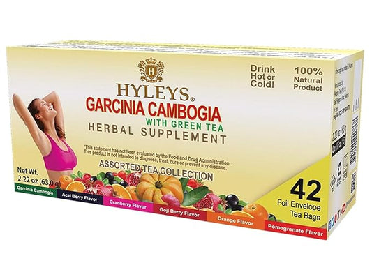 HYLEYS Tea Garcinia Cambogia Green Tea with Assorted Flavors - 42 Tea Bags