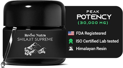Shilajit for Men and Women - High Potency Himalayan Shilajit Resin, 90 Days Sundried in a vaccum, 85+ Trace Minerals & Fulvic Acid, Lab Tested - Proven for Energy Boost | Immune Support, 30g