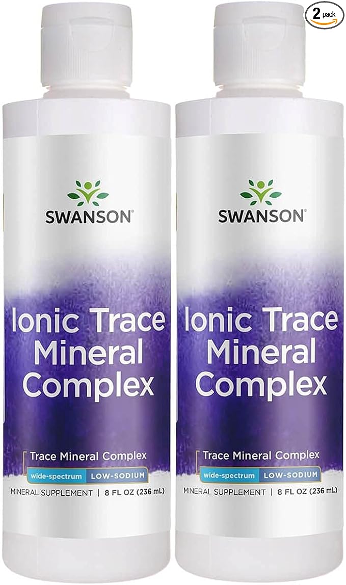 Swanson Concentrace Trace Mineral Drops 8oz-Complete Mineral Complex for Energy, Hydration, & Electrolyte Balance Over 72 High Absorption Ionic Minerals Such As Magnesium, Potassium, Calcium (2 Pack)