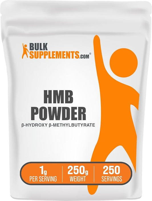 BulkSupplements.com HMB Powder - as Calcium HMB, Beta-Hydroxy Beta-Methylbutyrate - HMB Powder Supplements, Gluten Free - 1000mg per Serving, 250g (8.8 oz) (Pack of 1)