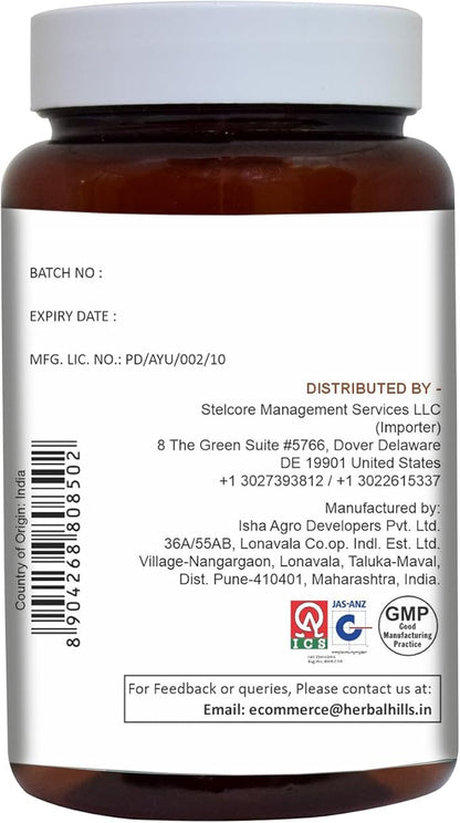 HERBAL HILLS Arjuna Capsules (Terminalia Arjuna) | 120 Count (500 mg) | Standardized Extract Wellness and Health Supplements with Arjuna Bark Extract