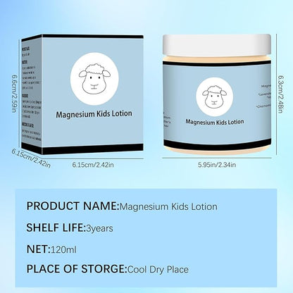 Magnesium Lotion for Kids,Magnesium Lotion for Sleep Kids,Topical Magnesium Cream to Help Calm Before Bed and During the Night,8 sheep Magnesium Cream - Kid Safe, 4 oz (2)