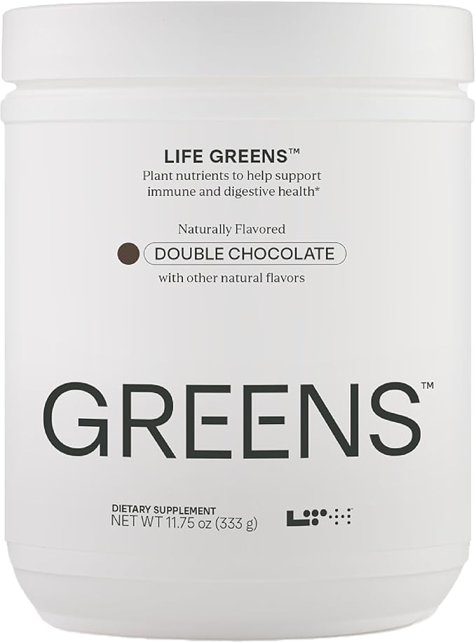 LTH Life Greens - Premium Superfood Powder with Probiotics, Enzymes, Phytonutrients & Fiber from Over 40 Fruits & Vegetables - Supports Antioxidants & Immune Health - Double Chocolate, 11.75 oz