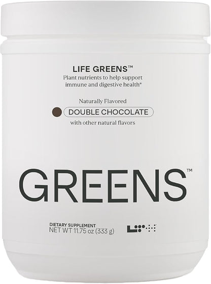 LTH Life Greens - Premium Superfood Powder with Probiotics, Enzymes, Phytonutrients & Fiber from Over 40 Fruits & Vegetables - Supports Antioxidants & Immune Health - Double Chocolate, 11.75 oz