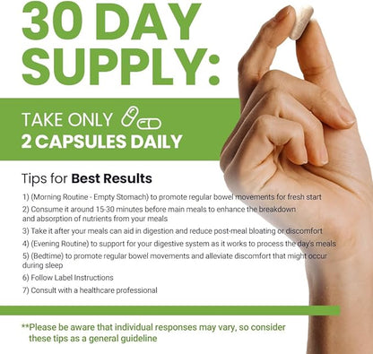 JungKwanJang Digestive Support, Papain 400mg, American Ginseng 143mg, Bromelain 400mg, for Digestive Advantage and Nutrient Absorption, 60 Capsules for Men and Women
