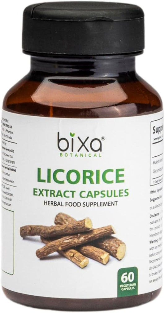 bixa BOTANICAL - Licorice Root Extract Capsule (Glycyrrhiza glabra) | 100% Natural Dietary Supplement (60 Count (Pack of1))