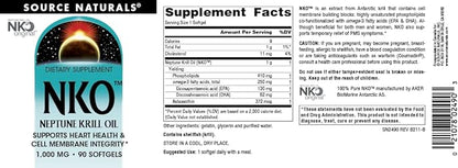 Source Naturals NKO Neptune Krill Oil, Supports Heart Health and Cell Membrane Integrity*, 1000 mg - 90 Softgels