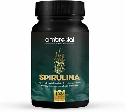 AMBROSIAL Spirulina Capsules 500 mg per (Pack of 1-120 Capsules)