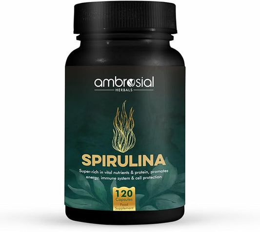 AMBROSIAL Spirulina Capsules 500 mg per (Pack of 1-120 Capsules)