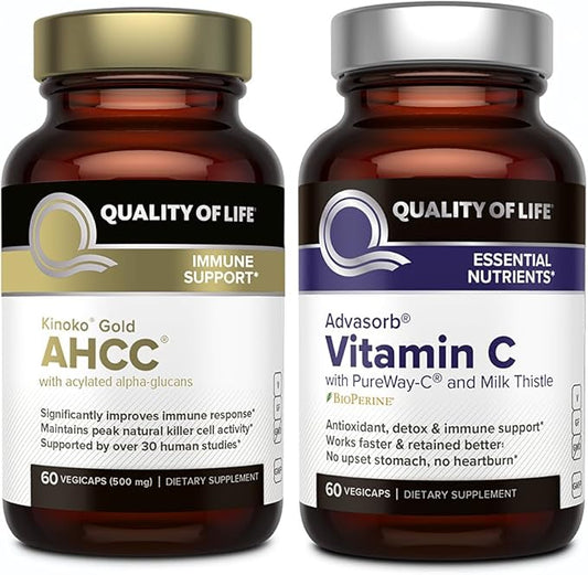 Quality of Life - Immune Support Bundle - AHCC Kinoko Gold and Advasorb Vitamin C