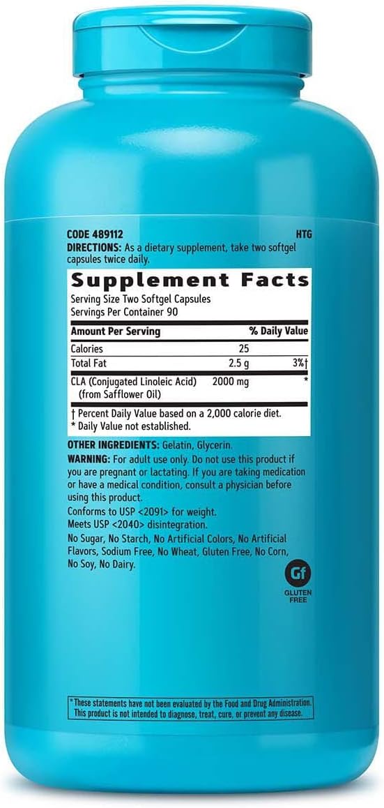 GNC Total Lean CLA | Improve Body Composition & Lean Muscle Tone, Fuels Fat Metabolism & Energy Without Stimulants | Gluten Free | 180 Softgels