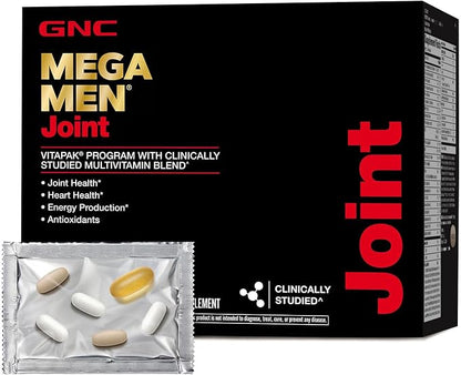 GNC Mega Men Joint Vitapak Program, Convenient Complete Nutrition, 3 Products in 1 Packet, Move Better, Comfort & Function, Men’s Multivitamin, Glucosamine & Chondroitin, 30 Daily Packs