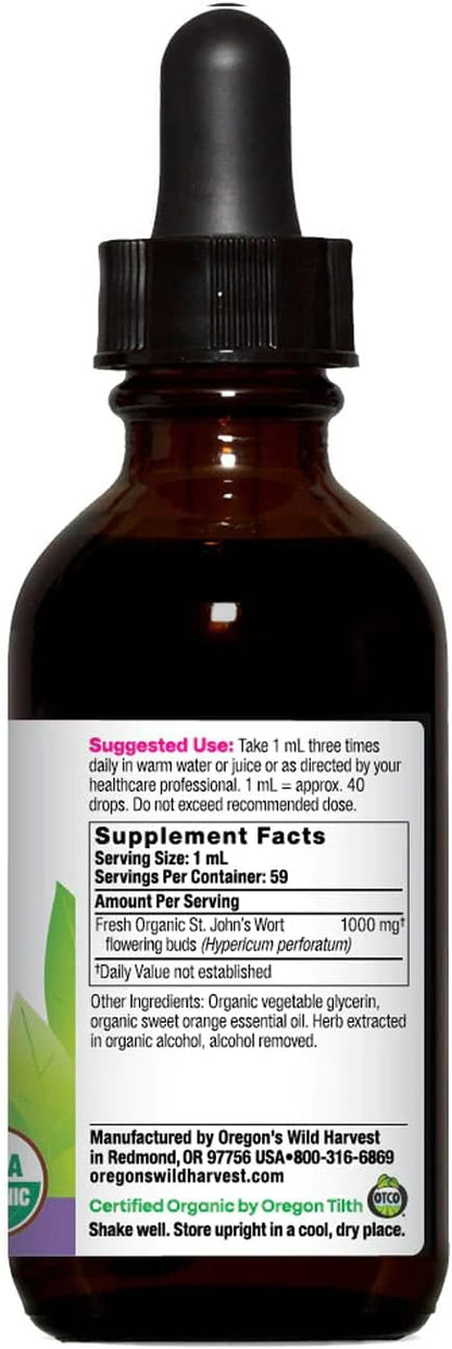 Oregon's Wild Harvest Fresh Organic St. John's Wort Extract, 2 Fluid Ounce