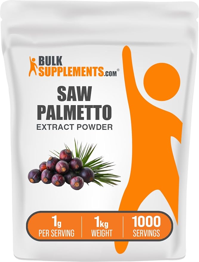 BulkSupplements.com Saw Palmetto Extract Powder - Serenoa Repens, Saw Palmetto Supplement, Saw Palmetto Powder - Vegan & Gluten Free, 1000mg per Serving, 1kg (2.2 lbs) (Pack of 1)