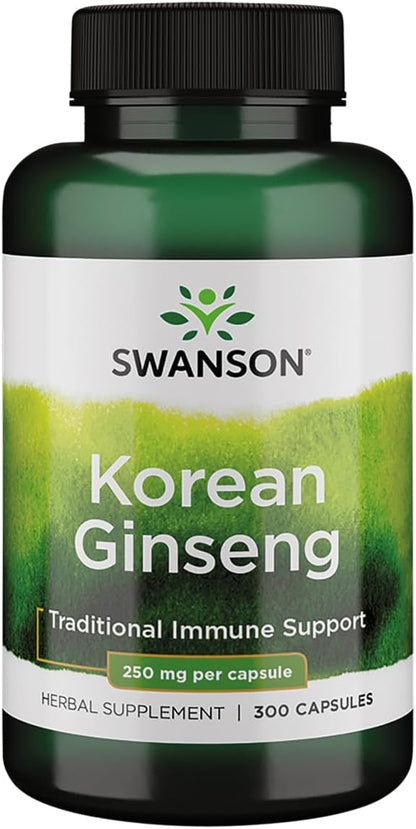 Swanson Korean Ginseng 250 Milligrams 300 Capsules