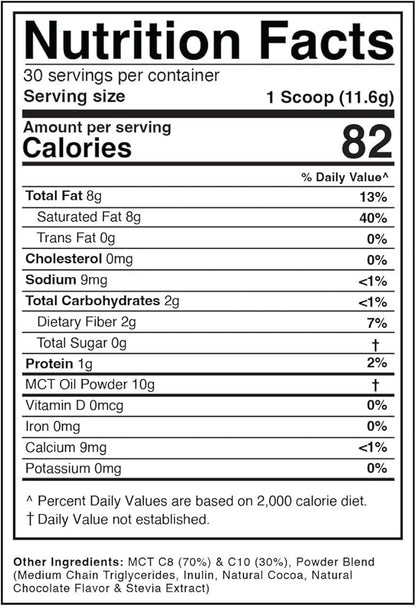 Divine Health Dr. Colbert's Keto Zone MCT Oil Powder | Dutch Chocolate Flavor | 70% C8 | 30% C10 | All Natural Keto Approved for Ketosis | 0 Net Carbs | Gluten Free | 30 Day Supply | 348g |