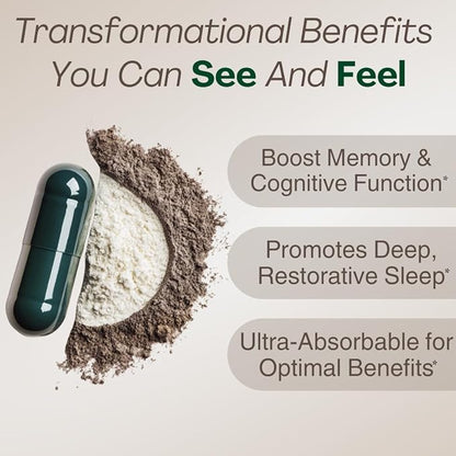 MAGPLUS+ Magnesium L-Threonate, Apigenin & Theanine - High Absorption Liposomal Magnesium Supplement Capsules - Supports Natural Deep Sleep, Calm, and Cognitive Function