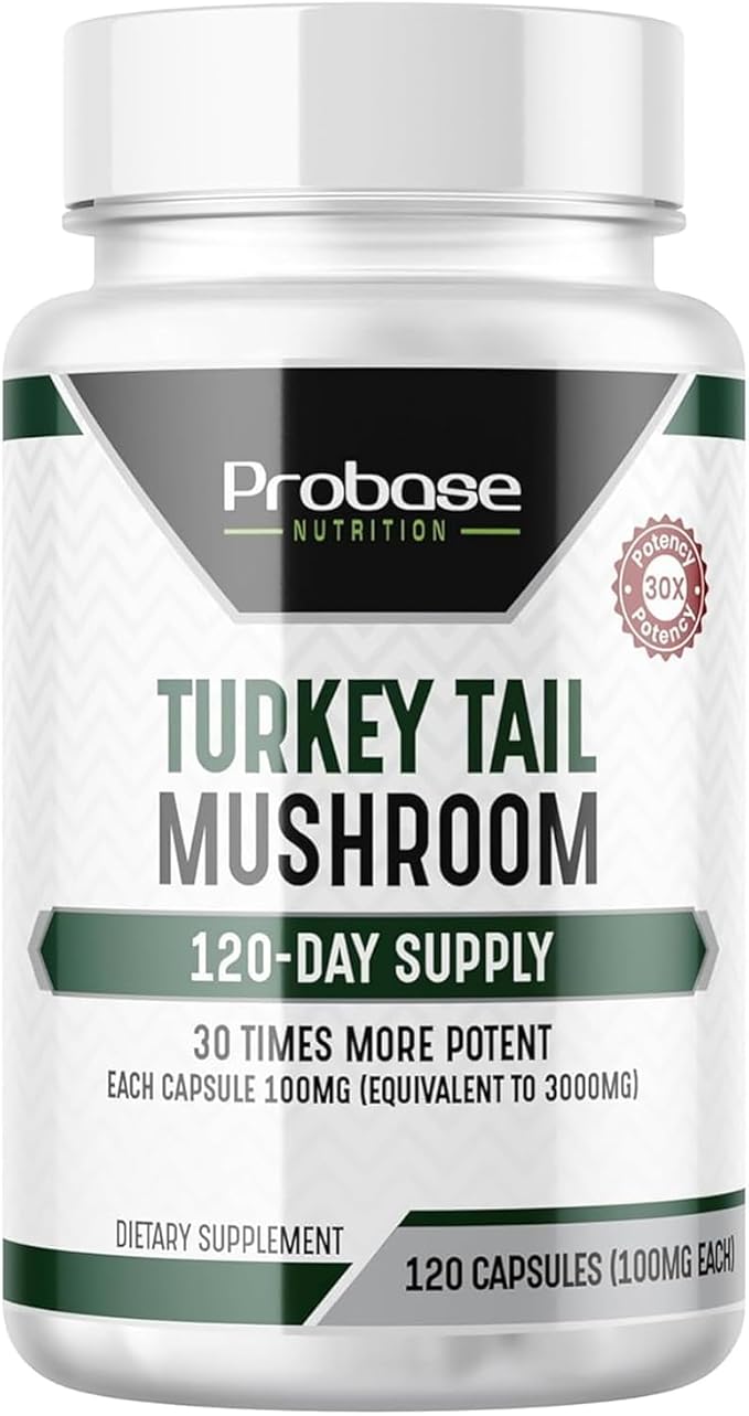 Premium Turkey Tail Mushroom Capsules Turkey Tail Supplement with Real Mushroom Extract Coriolus Versicolor 4 Month Supply 120 Capsules