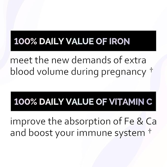 Iron Supplement, Ferrous Bisglycinate, Gentle, with Vitamin C as L-Calcium Ascorbate, During Pregnancy by Undone by Nature, 100% Daily Value, Blood Builder, 60 Vegan Caps