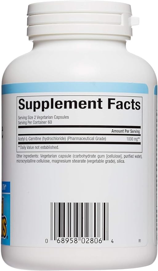 Natural Factors, Acetyl L-Carnitine 500 mg, Promotes a Healthy Memory, Concentration and Brain Function, 120 capsules (60 servings)