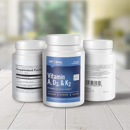 Vitamin ADK Supplement with Vitamins A, 5000IU Vitamin D3, and 500mcg Vitamin K2 (as MK-7) | Immune, Heart, & Bone Support | Non GMO | Gluten & Soy Free