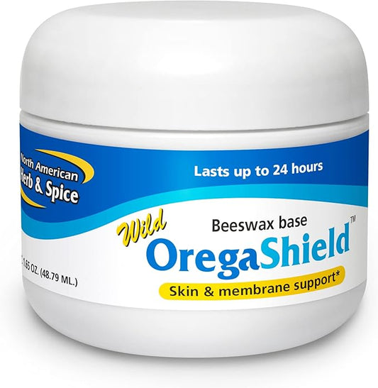 NORTH AMERICAN HERB & SPICE OregaShield - 2 oz - Skin & Membrane Support - Wild Spice Oils in a Beeswax Base - Lasts Up to 24 Hours - Non-GMO