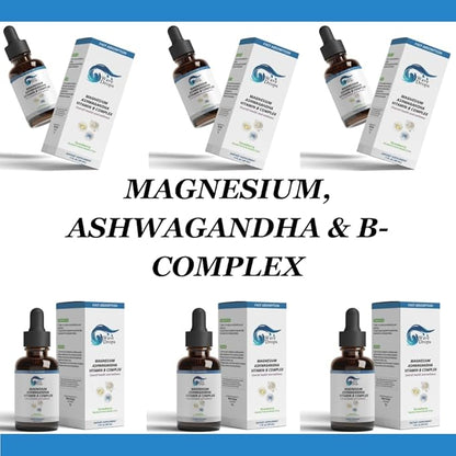 Magnesium, Ashwagandha & B-Complex Liquid Drops | Supports Stress Management,Nervous System,Promotes Energy Levels | Non-GMO and Gluten-Free | 1 Fl Oz (1)